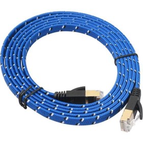 تصویر 1.8M Blue Cat 7 RJ45 Shielded Twisted Pair LAN Network Ethernet Cable Internet Cord 