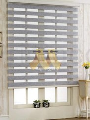 تصویر پرده زبرا ساده طوسی 