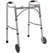 تصویر واکر چرخ دار تاشو آلومینیوم با قابلیت تنظیم ارتفاع 