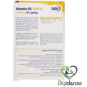 تصویر ویتامین د3 یورو ویتال 1000 واحدی ا Vitamin D3 Eurho Vital 1000 IU Vitamin D3 Eurho Vital 1000 IU