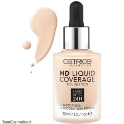 تصویر کرم پودر کاتریس سری HD مدل Liquid Coverage شماره 030 Catrice HD Liquid Coverage Foundation ۳۰