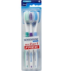 تصویر مسواک سنسوداین مدل Sensitive برس نرم بسته ۳ عددی 