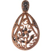 تصویر آویز رومانتویی و گردنبند مسی نگین مارکازیت 