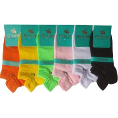 تصویر جوراب مچی زنانه ساده ست 6 تایی کد PH331 السوان Elswan Happy Socks