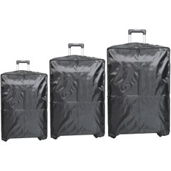 تصویر کاور پارچه ای چمدان رنگ مشکی سه عددی 