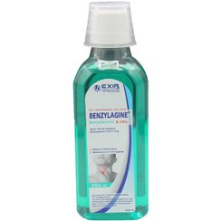 تصویر دهان شویه بنزیلاژین اکسیر ۲۵۰ میلی لیتر حاوی بنزیدامین ۰.۱۵ درصد 