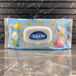 تصویر دستمال مرطوب کودک آدونیس بسته ۱۲۰ عددی 