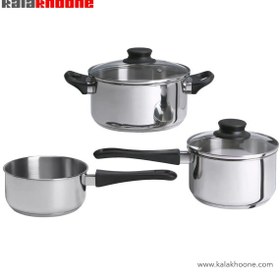 تصویر ست 5 تیکه قابلمه ایکیا مدل ANNONS IKEA ANNONS 5-piece cookware set glass/stainless steel