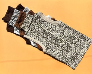 تصویر تاپ کبریتی زنانه پلنگی یقه اسکی - گردویی (قهوه ای تیره) 