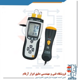 تصویر ترمومتر دماسنج تماسی 4 کاناله همراه با دماسنج لیزری مدل CEM DT-8891E CEM DT-8891E Thermocouple Thermometers