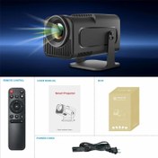 تصویر ویدئو پروژکتور پرتابل Hy320 TECHVIDA HY320 Mini Portable Auto Keystone Projector, 4K FHD 1080P Smart Projector Support 10000 Lumens with WiFi 6, BT 5.0, 180 Degree Rotation, Built-in Android 11.0 UK PLUG