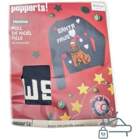 تصویر ژاکت بافت Pepperts آلمان سری کریسمس سرمه ای طرح سگ 