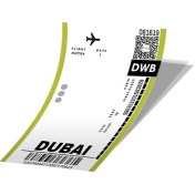 تصویر استیکر بلیط هواپیما به دوبی Dubai Boarding Pass کد 783 