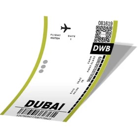 تصویر استیکر بلیط هواپیما به دوبی Dubai Boarding Pass کد 783 