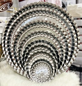 تصویر ست سینی استیل ۹ تایی ضد زنگ 