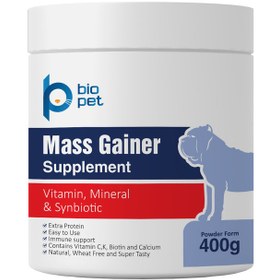 تصویر پودر مکمل سگ بایو پت مدل عضله‌ساز Mass Gainer وزن 400 گرم 