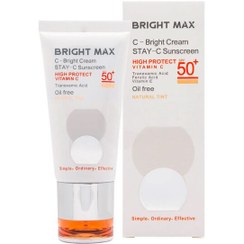 تصویر ضد آفتاب برایت مکس BRIGHT MAX مدل رنگ طبیعی Vitamin C SPF+50 حجم 50 میلی لیتر 