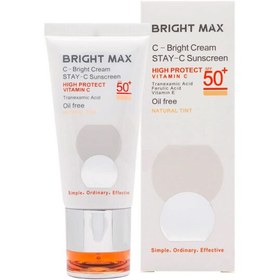 تصویر ضد آفتاب برایت مکس BRIGHT MAX مدل رنگ طبیعی Vitamin C SPF+50 حجم 50 میلی لیتر 