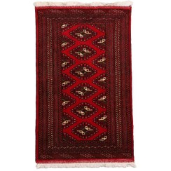 تصویر فرش قدیمی دستباف یک متری مدل ترکمن کد 4030412 