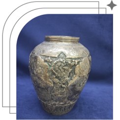 تصویر گلدان آنتیک نقره عیار 840 