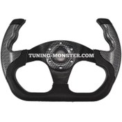 تصویر فرمان اسپرت خلبانی کربن مومو 