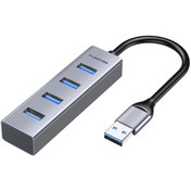 تصویر هاب 4 پورت USB-A لنشن مدل H22S خاکستری هاب لپ تاپ USB-A 4 لنشن خاکستری