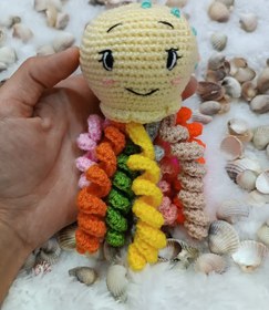 تصویر عروسک رنگی اختاپوس بافتنی هش پا 8 هدیه 