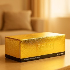 تصویر دستمال کاغذی رومیزی طلایی سافتلن 