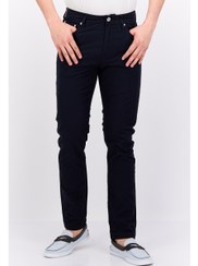 تصویر شلوار مردانه فیت باریک ساده با پاچه‌های صاف، رنگ سرمه‌ای برند superdry Men Slim Fit Solid Straight Leg Pants, Navy