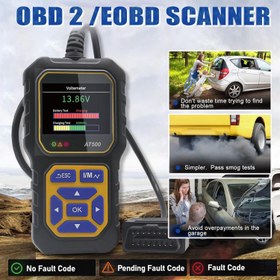 تصویر دیاگ خودرو AT500 Car OBD2 اسکنر کد خوان موتور خطای کد خوان اسکنر نور خودکار ولت متر می تواند ابزار اسکن تشخیصی برای همه اتومبیل های پروتکل OBD II از سال 1996، پشتیبانی چند زبانه AT500 Car OBD2 Scanner Code Reader Engine Fault Code Reader Scanner Light Auto Voltmeter CAN Diagnostic Scan Tool for All OBD II Protocol Cars Since 1996, Multilingual Support