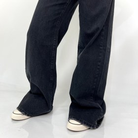 تصویر شلوار جین فول بگ سایز خیلی بزرگ مشکی 