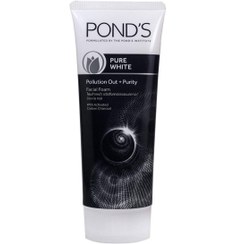 تصویر فوم شستشو صورت کربن مدل Pure White حجم 100میل پوندز Ponds Facial Foam Pure White 100ml