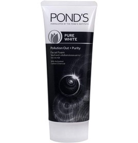 تصویر فوم شستشو صورت کربن مدل Pure White حجم 100میل پوندز Ponds Facial Foam Pure White 100ml