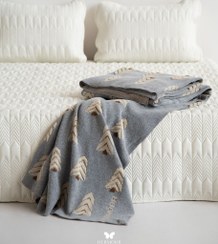 تصویر شال مبل و تخت طوسی مدل کنج 