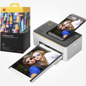 تصویر چاپگر عکس فوری کداک 6×4 بلوتوث دار اندروید 130 برگ تمام رنگی Kodak Kodak Dock Premium 4x6” Portable Instant Photo Printer (2022 Edition) Bundled with 130 Sheets | Full Color Photos