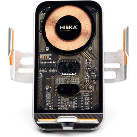 تصویر پایه نگهدارنده و شارژر بی سیم موبایل هیسکا مدل HK-2351W ا Hiska HK-2351W Mobile Phone Holder with Wireless charger Hiska HK-2351W Mobile Phone Holder with Wireless charger