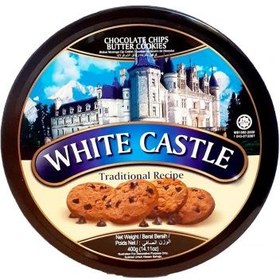 تصویر کوکی شکلاتی جعبه فلزی WHITE CASTLE وایت کاستل 140 گرم 