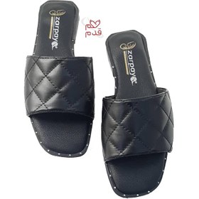 تصویر دمپایی صندل پاشنه تخت برند زرپای کد 589-2 sandal takht