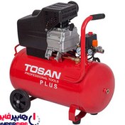 تصویر کمپرسور باد 50 لیتری توسن مدل 7050AC-PLUS Tosan 50 liter air compressor model 7050AC-PLUS