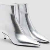 تصویر بوت مانگو با ظاهر فلزی و بینی تیز - MANGO - اورجینال- 884979677 