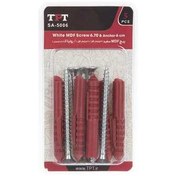 تصویر مجموعه 5 عددی پیچ ام دی اف و رولپلاک تی پی تی مدل SA-5006 TPT SA-5006 MDF Screw And Rawlplug Pack Of 5 PCS