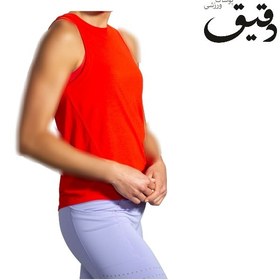 تصویر تاپ ورزشی بروکس زنانه Brooks Distance tank running قرمز BROOKS WOMEN DISTANCE TANK