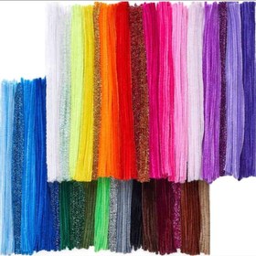 تصویر پیپ پاک کن مخملی کاردستی 