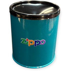 تصویر زیر سیگاری بشکه ای فانتزی طرح زیپو - سفید Zippo design fancy barrel ashtray