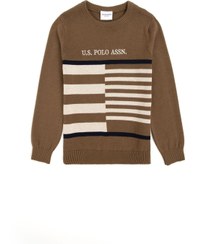 تصویر پلیور پسرانه خاکی روشن یو اس پولو 