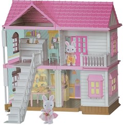 تصویر اسباب بازی خانه عروسکی خرگوش سیلوانیان 2 طبقه با چراغ مدل LUXUEY VILLA 