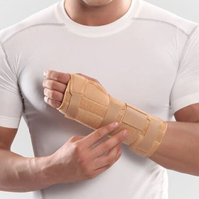 تصویر مچ بند آتل دار بلند با زاویه فانکشنال پاک سمن Paksaman Long Wrist Splint With Hard Bar