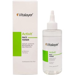 تصویر تونر ویتالیر مدل اکتی ویت پوست چرب 200 میل Vitalayer Activit Face Toner For Oily Skins 200ml