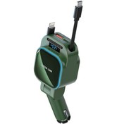 تصویر شارژر فندکی گرین لاین ۹۶ وات فست شارژ با USB و Type-C 