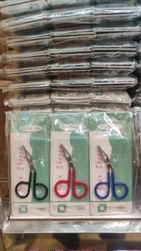 تصویر موچین قیچی ابرو استیل - قرمز 